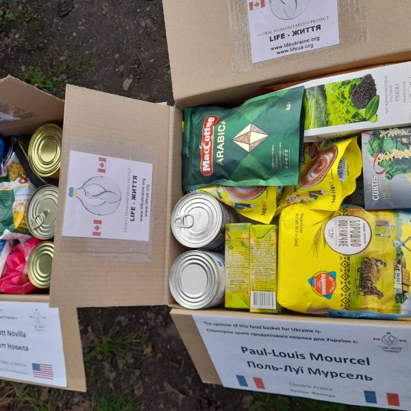 Families in Ukraine continue to receive food baskets from Paul-Louis Mourcel and Michael Scott Novilla