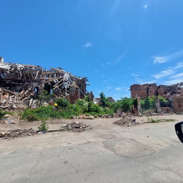 This was once a busy city street in Ukraine